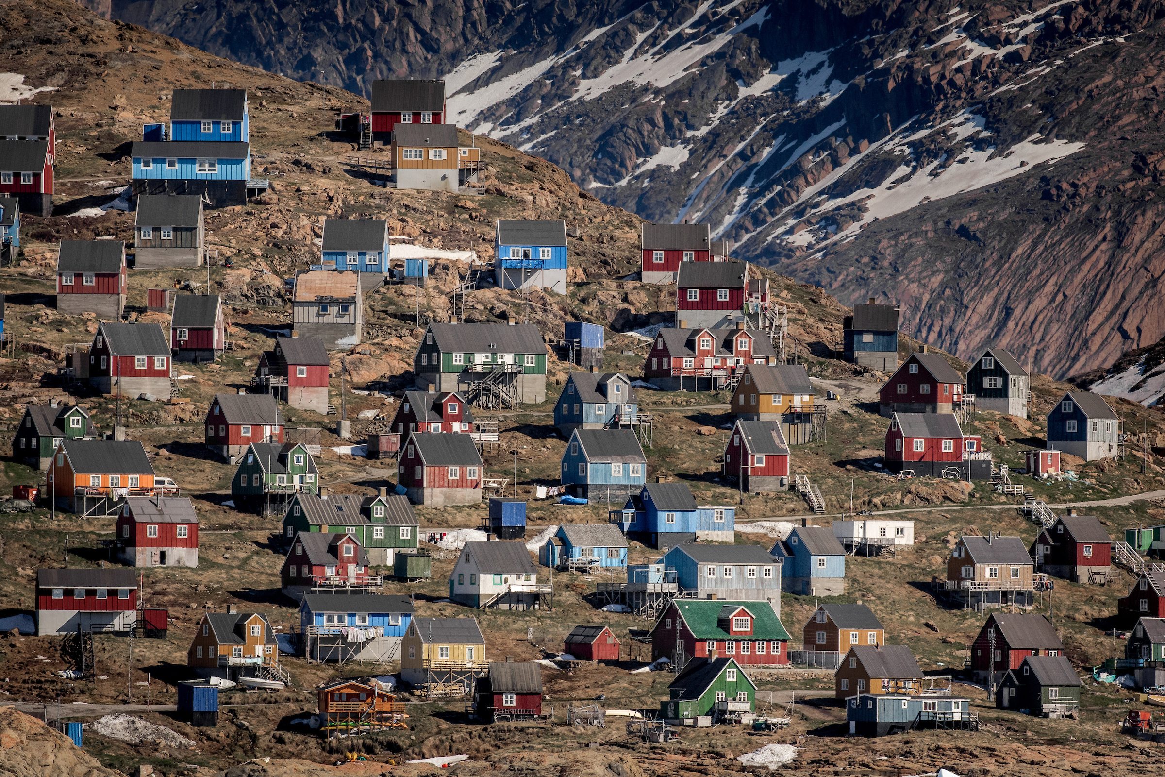 Houses On The Hillside In Upernavik In Greenland (1)