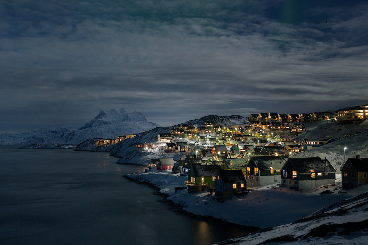 Myggedalen In Nuuk At Night. Photo Rebecca Gustafsson , Visit Greenland