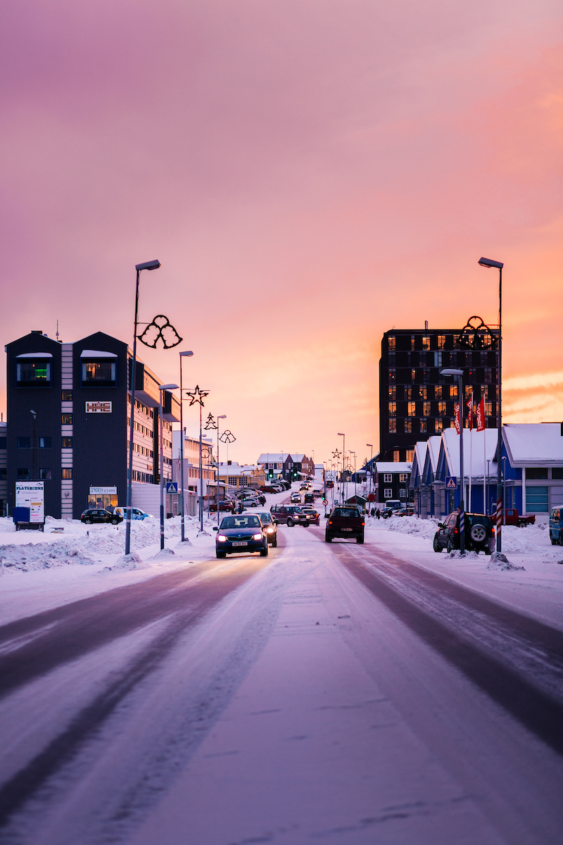 Traffic On Main Road In Nuuk. Photo Rebecca Gustafsson , Visit Greenland