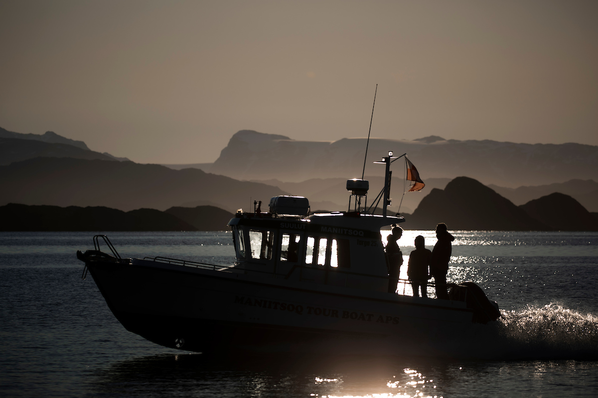 Silhuet Of A Sailing Boat Tour In Destination Acrtic Circle. Photo By Aningaaq Rosing Carlsen