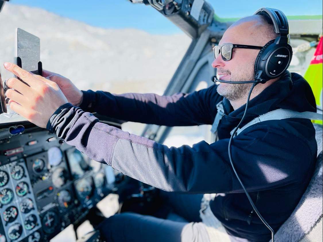 Lars Munch var chefpilot på Bell-212. Foto: Privat