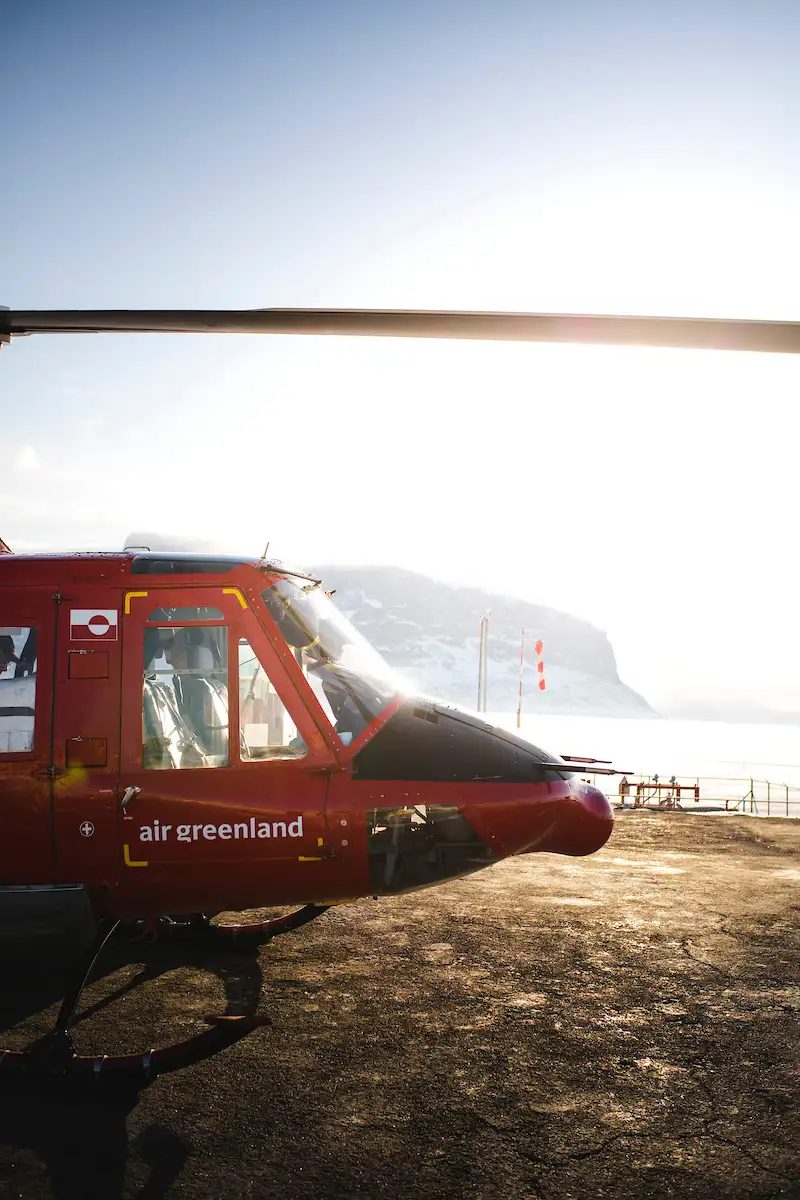 Air Greenland Helicopter In Uummannaq. Photo Aningaaq R Carlsen Visit Greenland