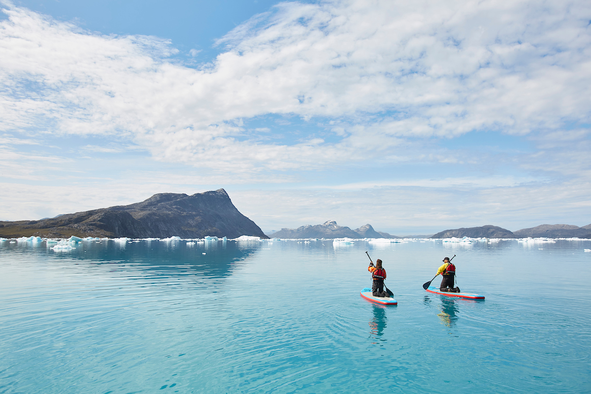 Paddleboarders, Nuuk Fjord. Photo Peter Lindstrom , Visit Greenland