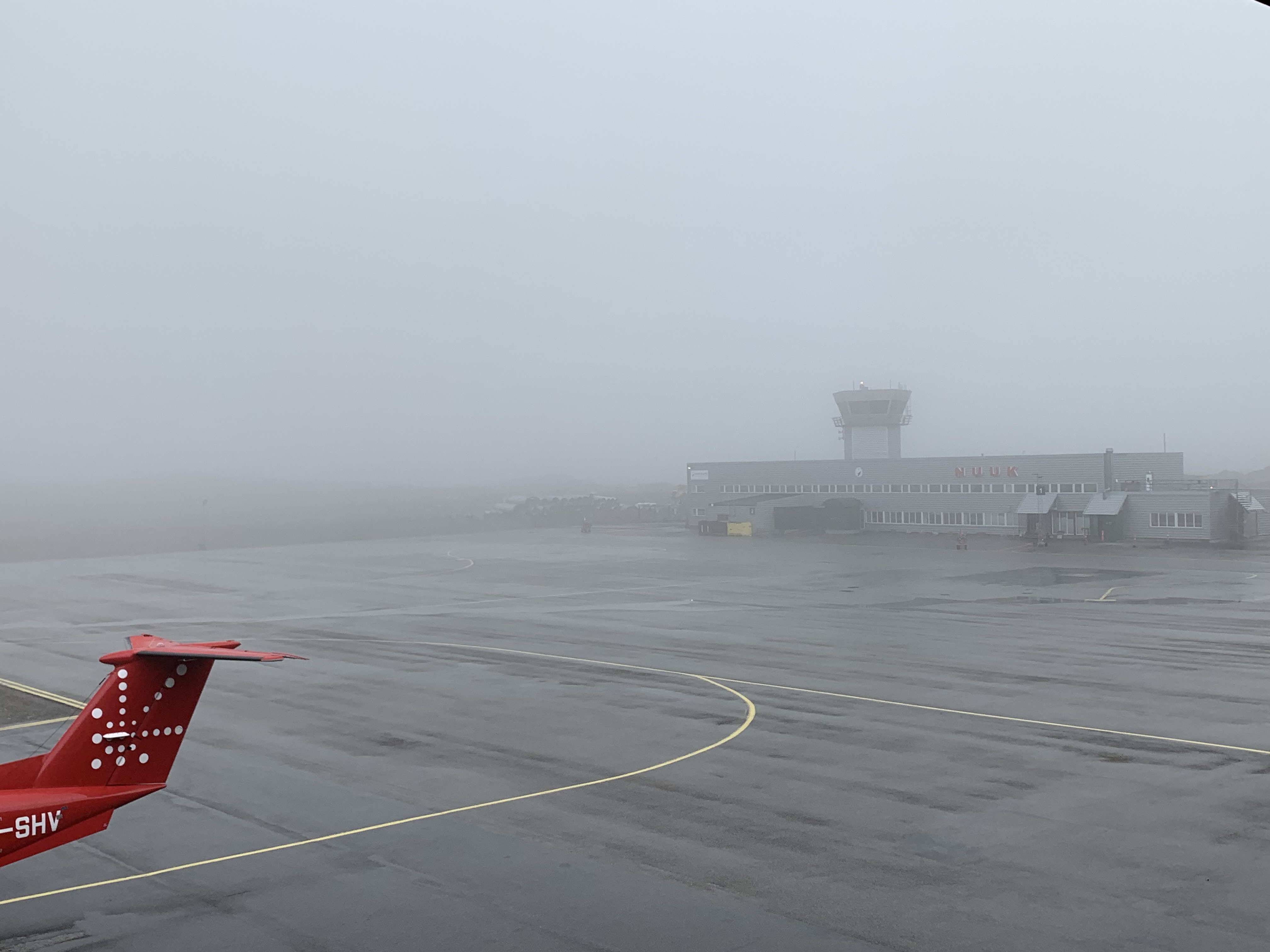 Billede af forpladsen kl. 17.00 taget fra Drifts- og Operationscenteret i Nuuk