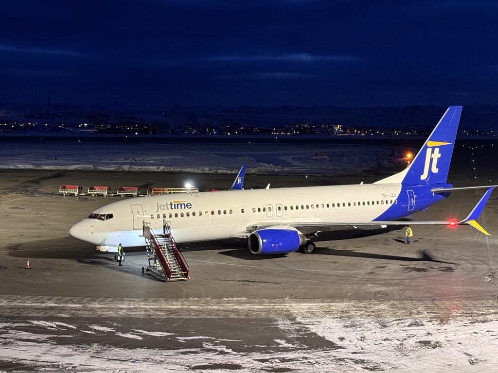 Jettime aftenankomst i Nuuk 