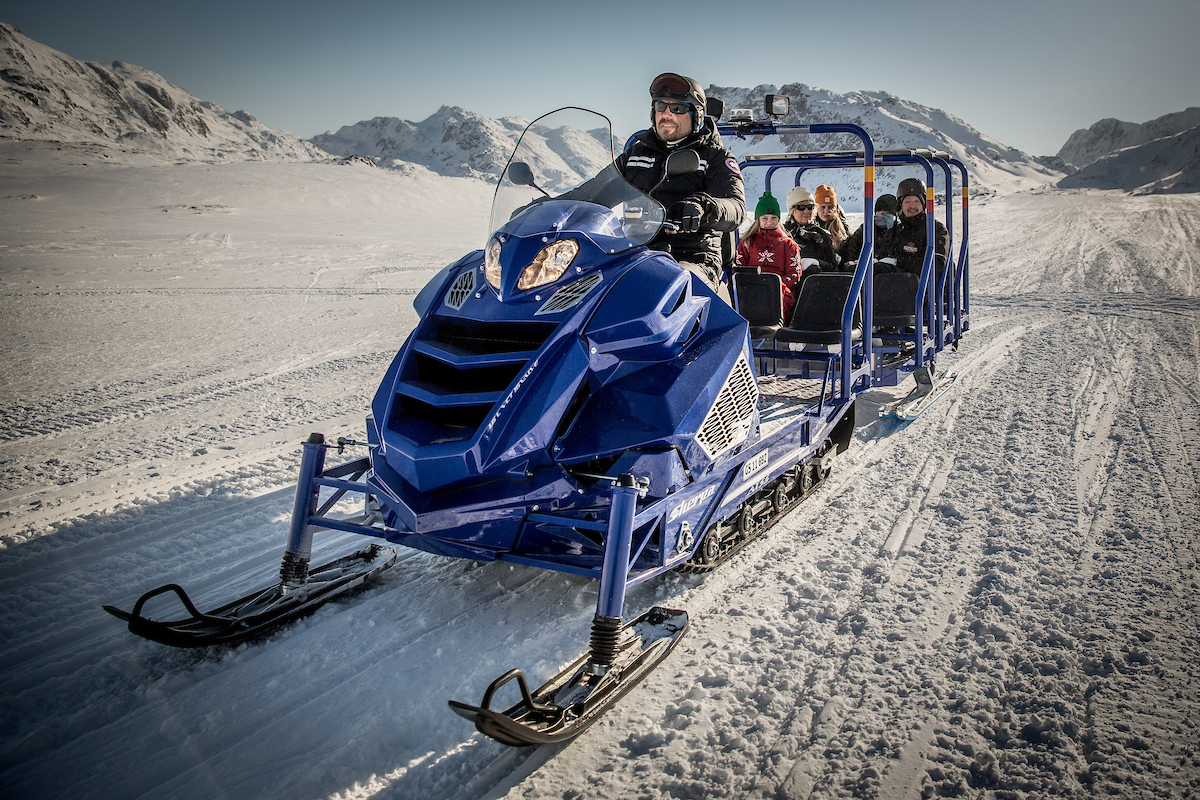 The Snowmobile Bus From Sirius Greenland In Sisimiut On A Tour Near Town