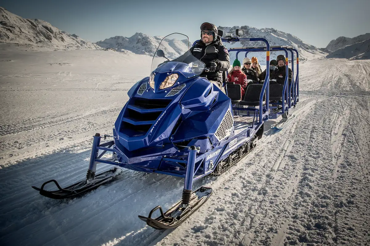 The Snowmobile Bus From Sirius Greenland In Sisimiut On A Tour Near Town